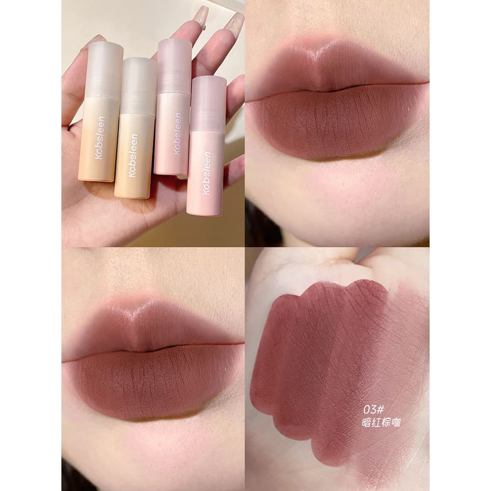 Pequeno purê de leite esmalte labial feminino veludo fosco fosco não é fácil de desbotar copo antiaderente rosto liso pa
