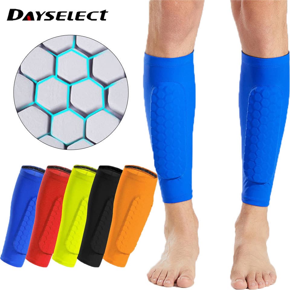 DAYSELECT 1 Peça Antiderrapante Favo De Mel Meias De Panturrilha Anti-Colisão Basquete Queda Suporte Para Caneleiras