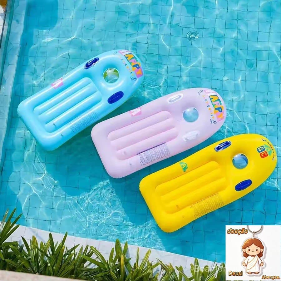 Prancha Inflável Infantil 110cm Estável e Segura para Crianças Bodyboard Piscina Praia