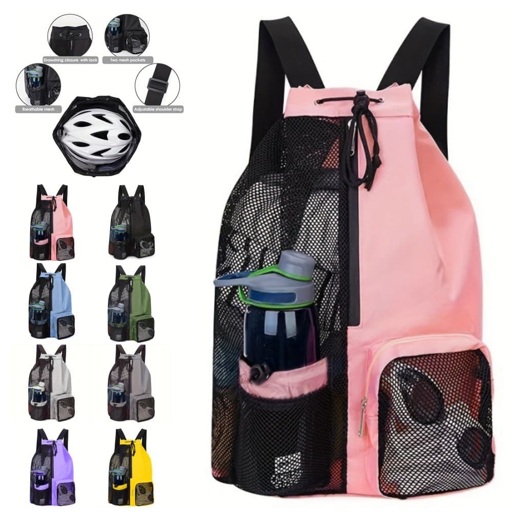 Saco de natação mochila de malha com cordão e saco molhado mochila de praia ginásio Cross-Border mochila de venda quente