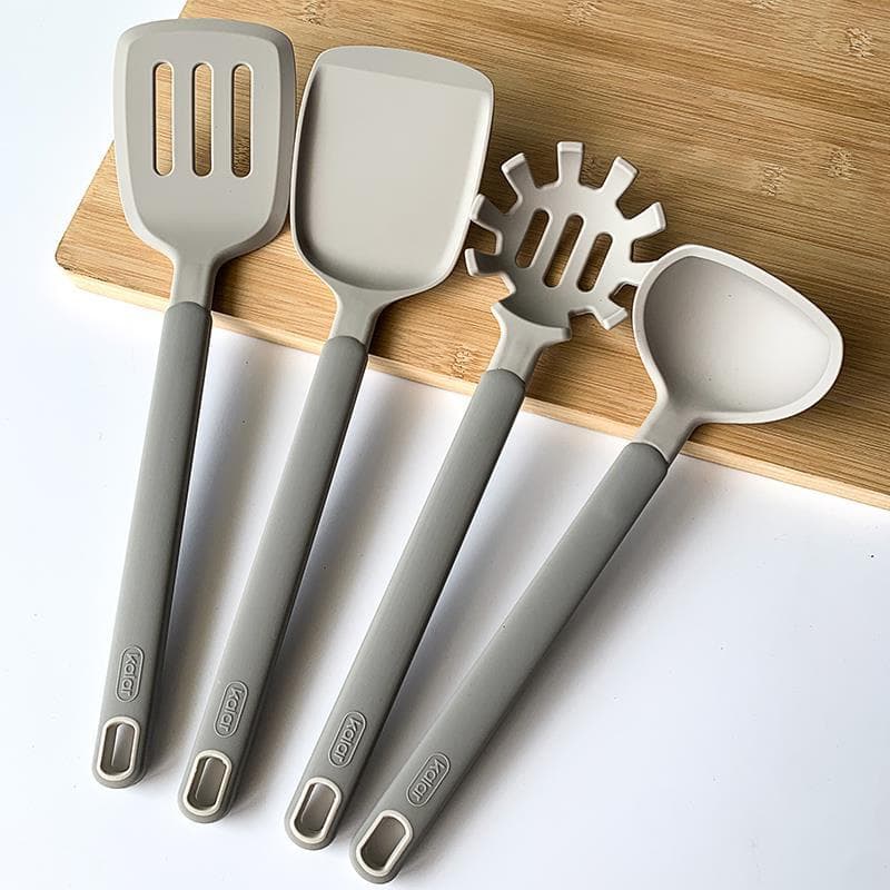Fu pílula espátula de Silicone espátula antiaderente Pan cozinhar espátula colher de sopa coador doméstico produto comes