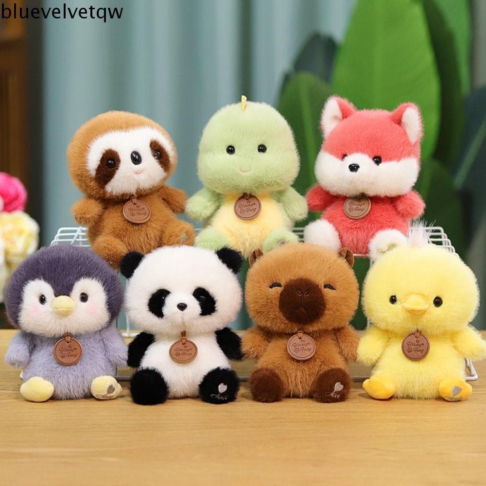 BLUEVELVETQW Pelúcia De Animais Sentados , Ornamento De Mesa De Panda Vermelho , Boneca De Elefante , Gato Preguiça