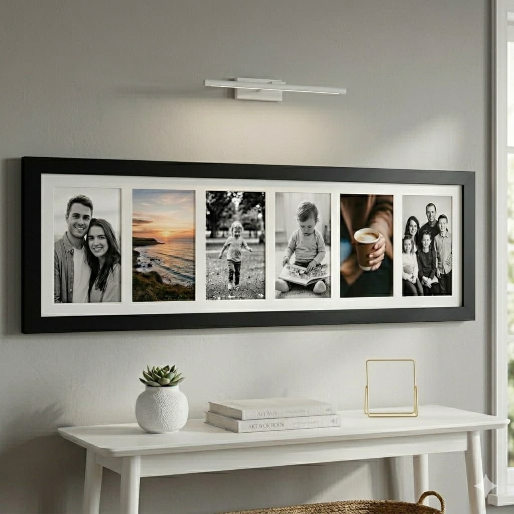 Quadro Painel Multifotos paspatur 6 Fotos 10x15 cm com vidro acrílico decoração elegante