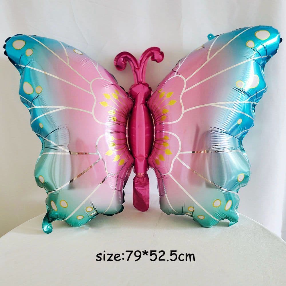 Kit Balão Borboleta Metalizado 79x52,5 cm | Tamanho Grande Decoração Festa Infantil Aniversario