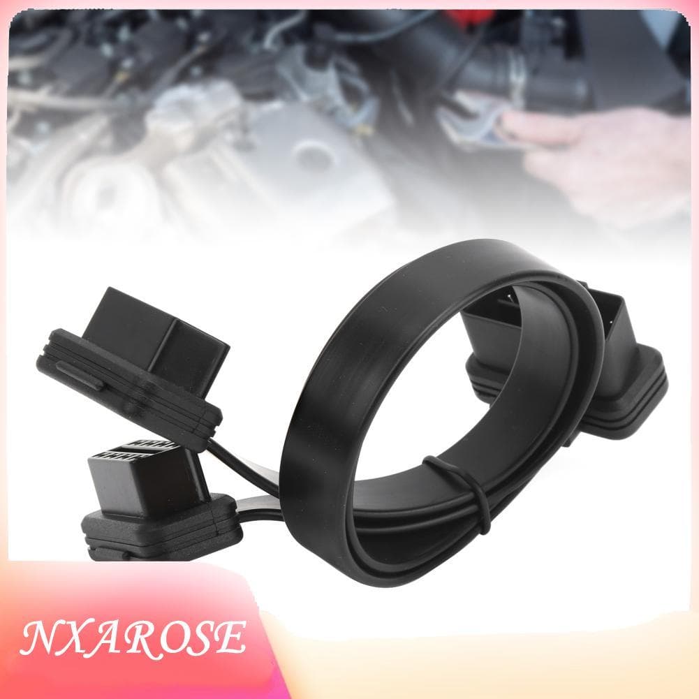 Nxarose Conector de cabo de diagnóstico divisor Focket OBD2 de 16 pinos para testes de carro Ferramentas duplas