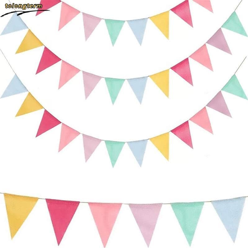 4M Colorido Juta Linho Bandeiras Flâmula Aniversário Bunting Banners Pendurado Na Parede Casamento Banner Festa Guirland