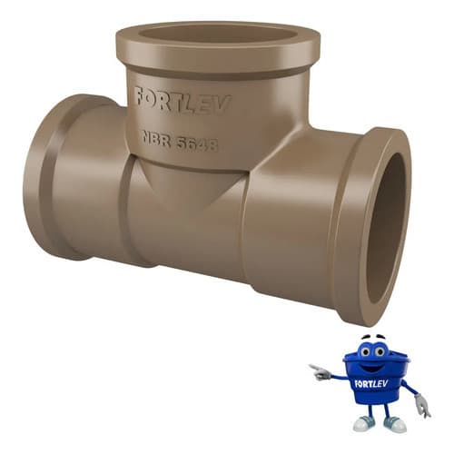 Te Soldável 50mm Marrom Água Fria Fortlev