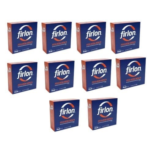 Kit 10 Fita Veda Rosca 18mm X 50 Metros Firlon Branco