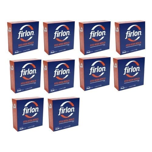 Kit 10 Fita Veda Rosca 12mm X 50 Metros Firlon Branco