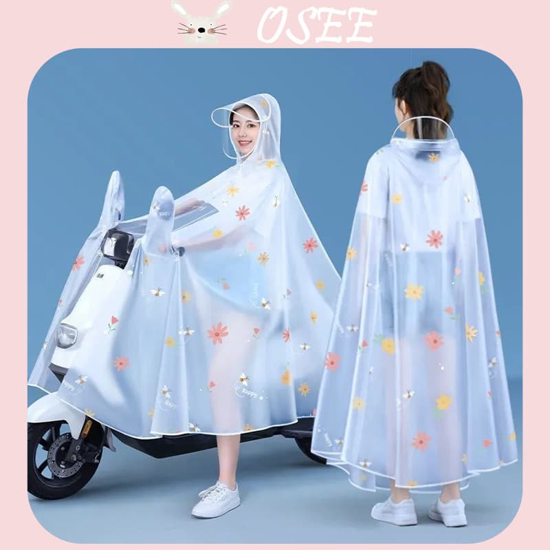 [OSEE] Capa de chuva para scooters elétricos e ciclomotores, capa de chuva feminina longa e de corpo inteiro, impermeáve