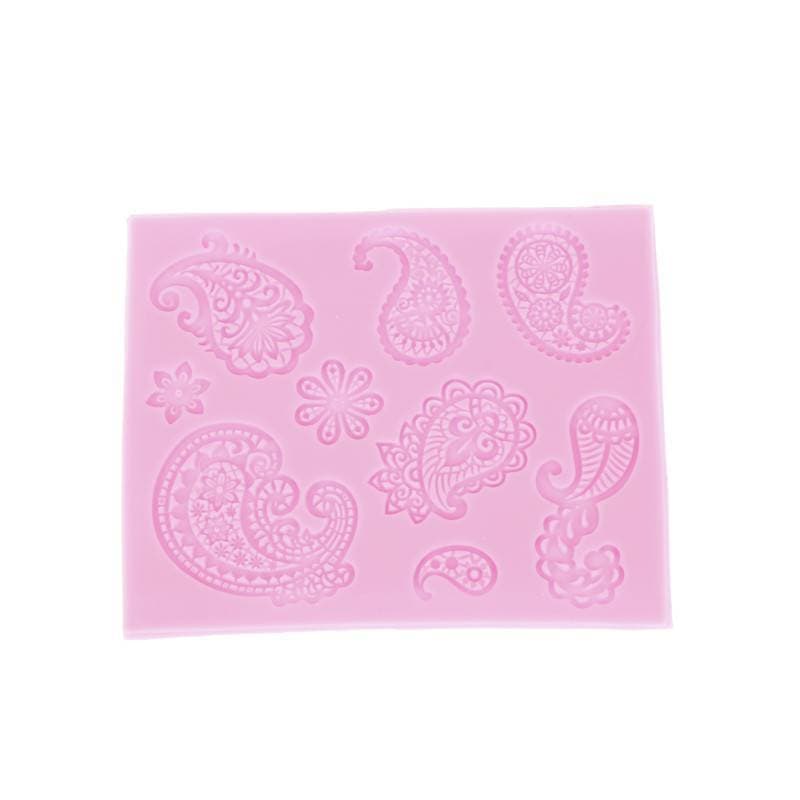 [T & B] Alívio De Bolo De Estado Líquido , Açúcar , Renda , Padrão , Decoração , Molde De silicone , Cozimento Retrô (br