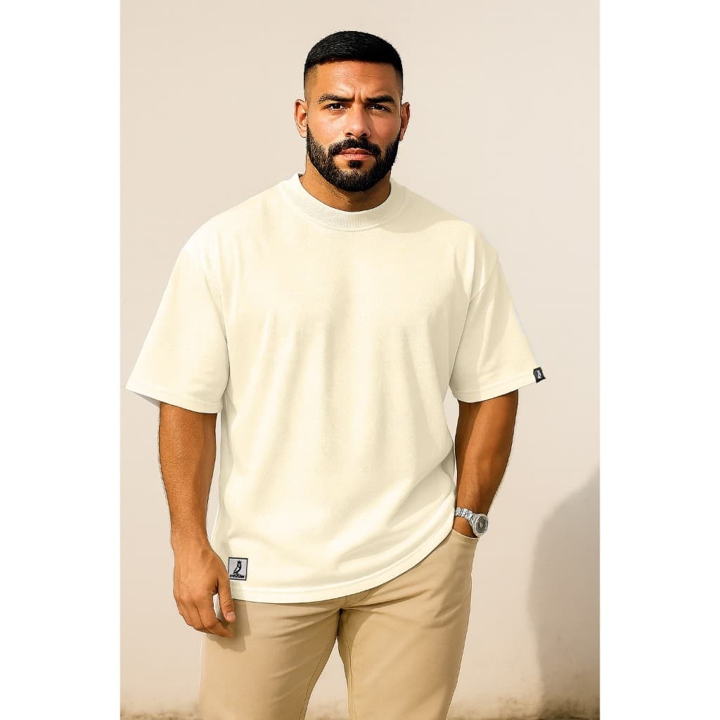 Camiseta Oversized Malhão com Tecido Suedine Malha Grossa
