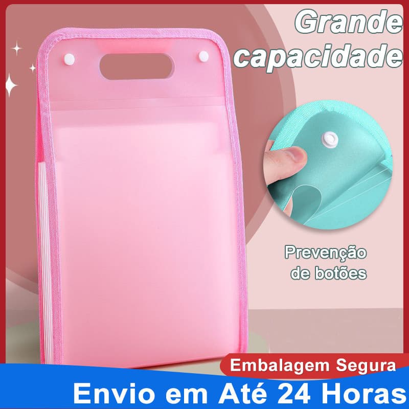 Kit 3 peças/Pasta Sanfonada Para Documento 12 Divisorias e Pasta A4  Escritório Escolar