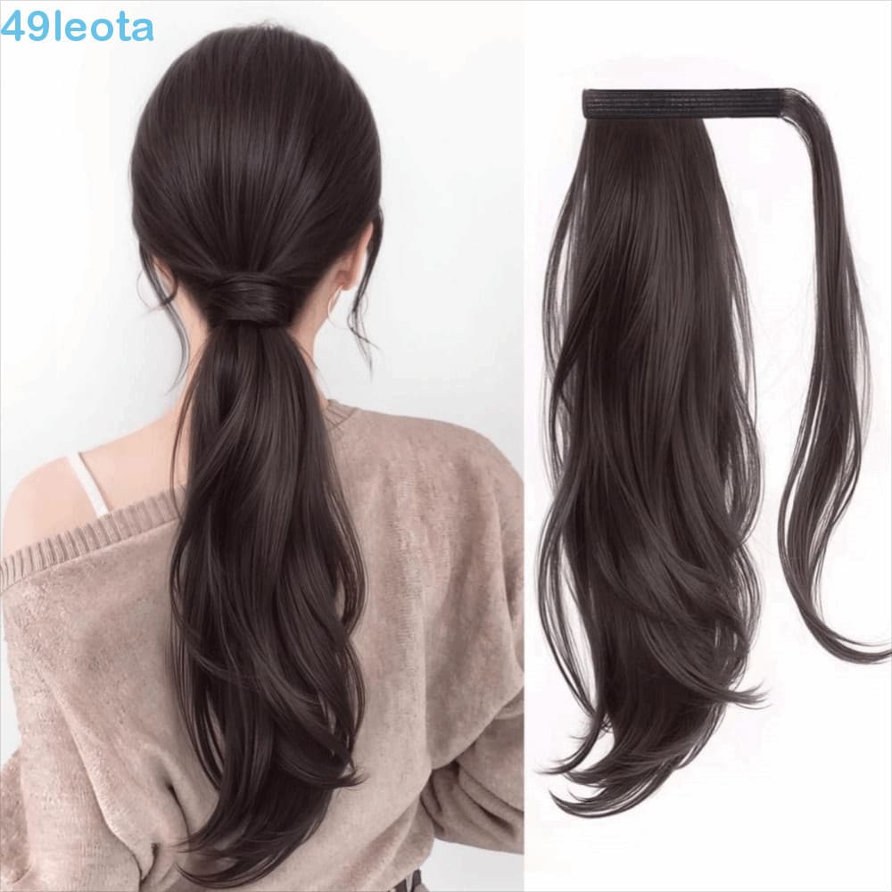 LEOTA Peruca De Rabo De Cavalo Em Camadas , Extensão De Cabelo Com Clipe Longo E Ligeiramente Encaracolado , Fofo