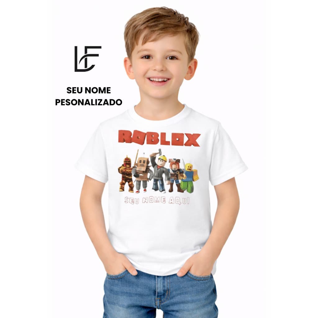 Camiseta infantil do Roblox Personalizada, com nome, Camiseta personalizada, blusa Infantil.