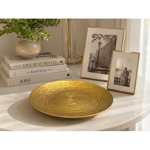 Centro De Mesa Decorativo Dourado 30cm Luxo Moderno Dourado Dourado