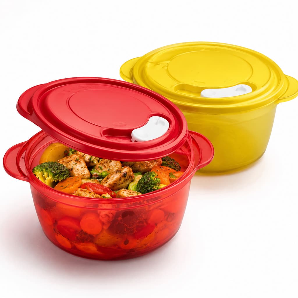 Kit com 2 Potes Herméticos 1,5L com Tampa de Vedação – Livre de BPA