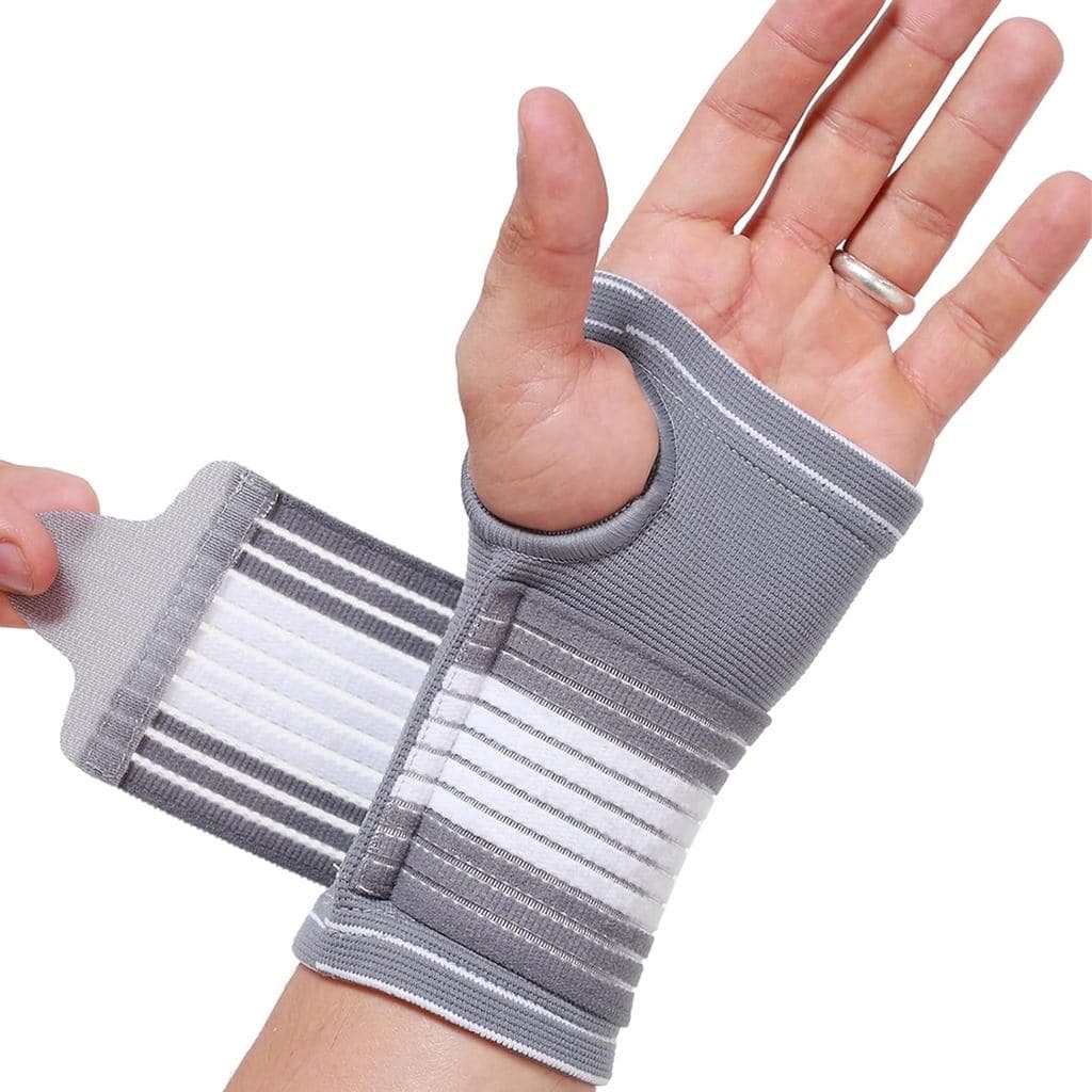 Neotech Care Suporte para Palma da Mão e Punho com Faixa de Compressão Ajustável (Cor Cinza, Tamanho M, 1 Unidade)