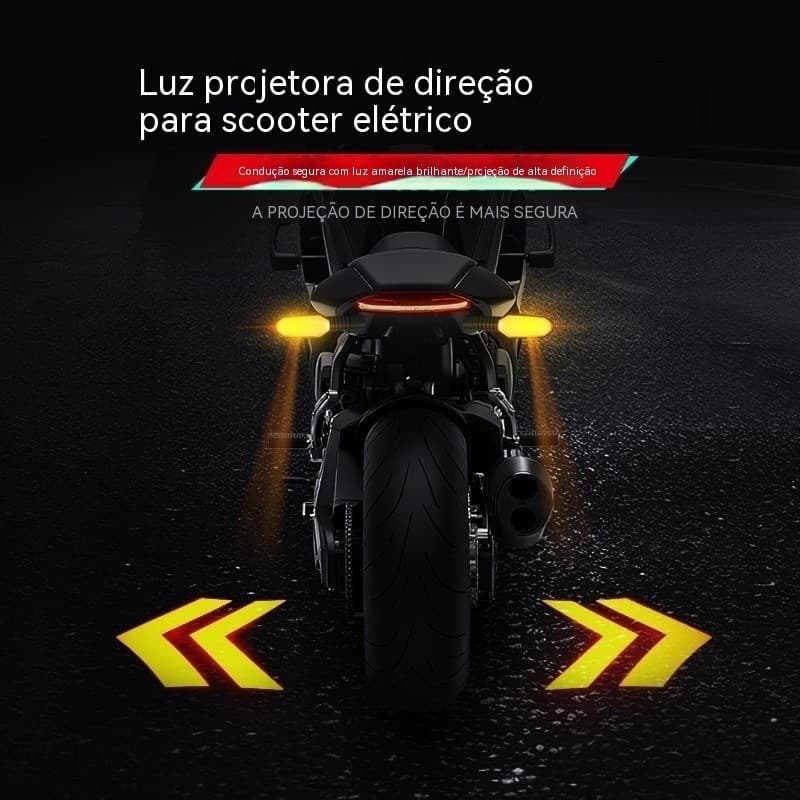 Luz de projeção para condução de motocicleta, luz de sinalização LED colorida, luz de aviso luminosa