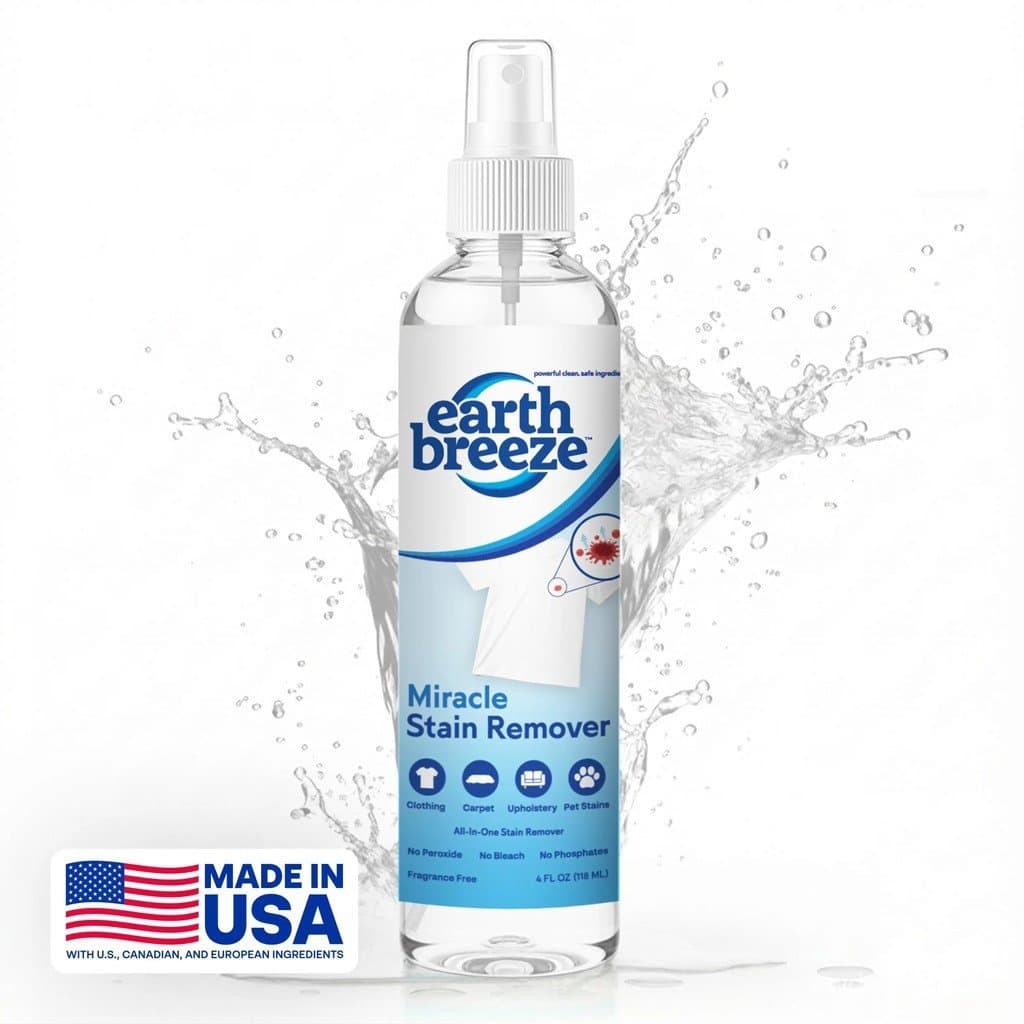 NOVO! EarthBreeze Miracle Stain Remover Spray Remove praticamente todas as manchas domésticas. | Solução Poderosa Tudo-e