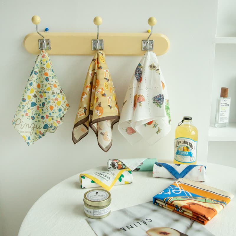 Lenço japonês lenço de algodão senhoras lenço quadrado lenço estilo fino suor-absorvente bandana pequeno cachecol Souven