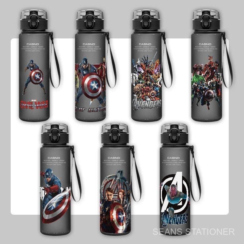 Garrafa de água de plástico fosco de 560ml, com alça e bico para beber, projetada como um copo shaker/copo esportivo par