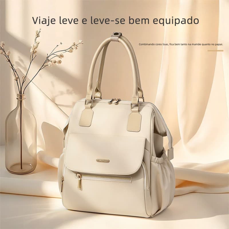 High-End mamãe saco mochila feminina 2026 novo estilo de grande capacidade multifuncional saco de mamãe com saco de arma