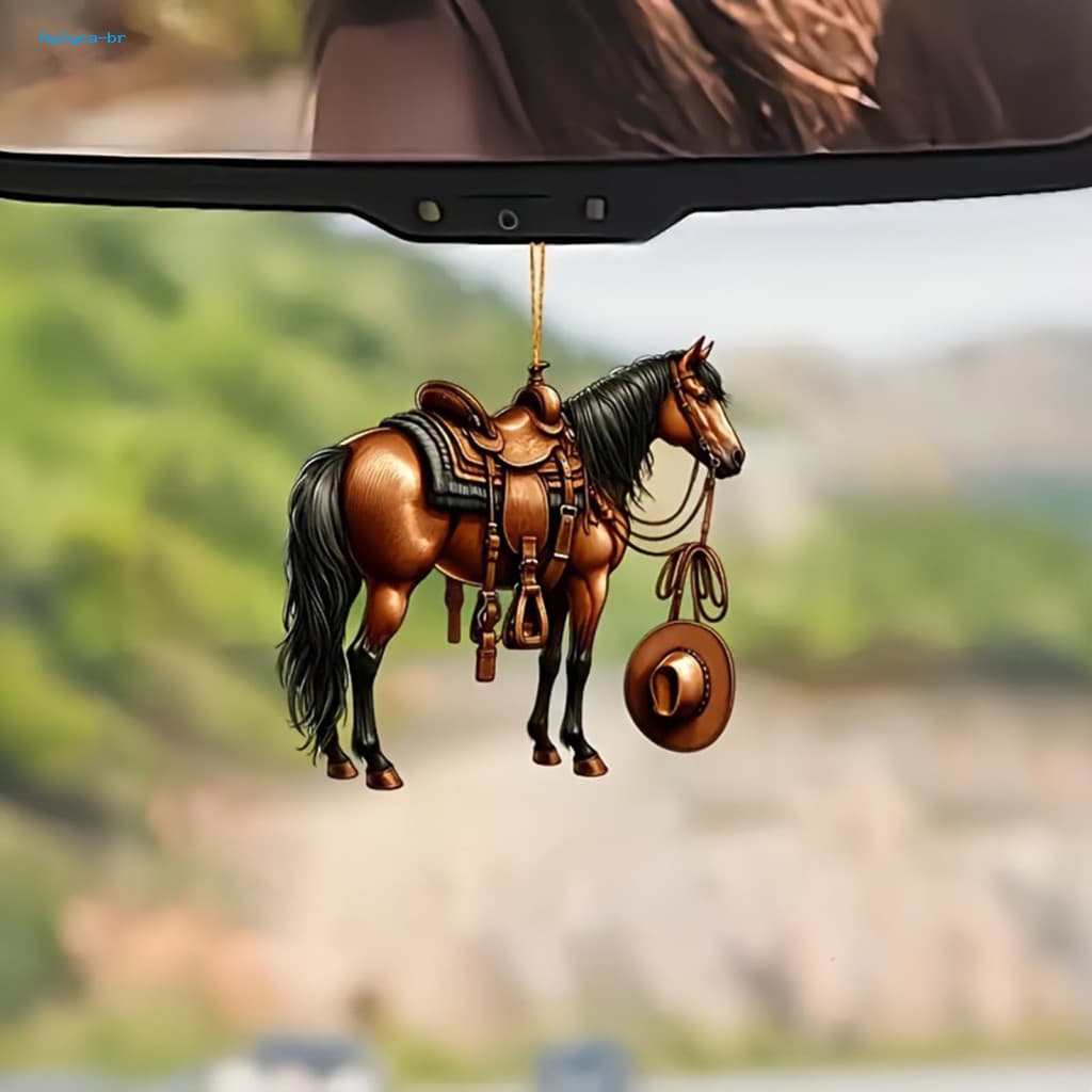 Horse Lover Gift Horse-themed Accessories Realistic 2d Acrylic Car Pendant Keychain Western Cowboy Charm Rearview Mirror