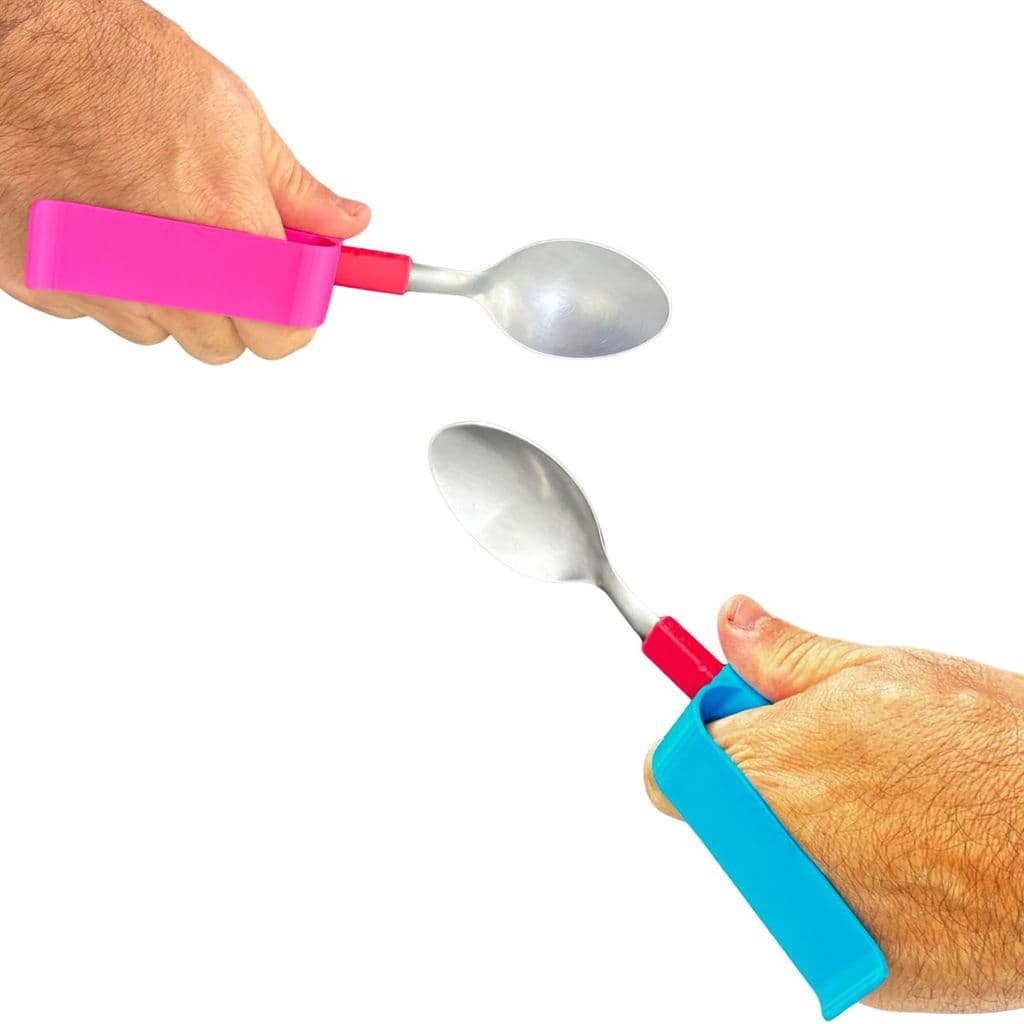 Suporte Adaptador Talheres Ergonômico Idoso Parkinson Artrite Deficiência Reabilitação Colher Garfo Ajustável