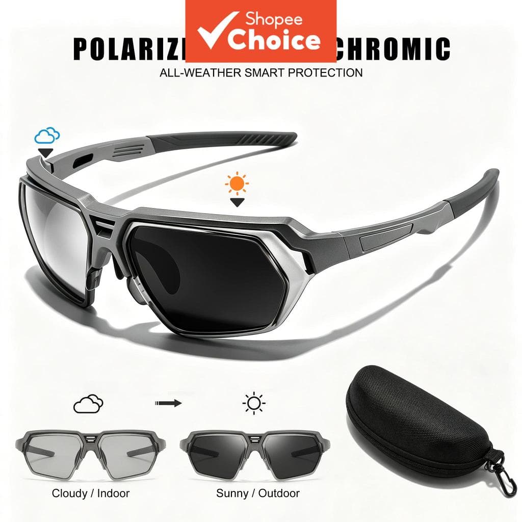Óculos De Sol Fotocromáticos Polarizados Uv400 Unissex , Templos De Silicone Antirreflexo Para Dirigir , Pesca , Ciclism