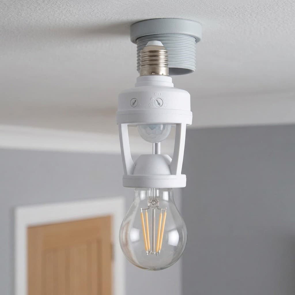 Soquete E27 Com Sensor de Presença Para Lâmpada Bivolt Sensor de Movimento Automático Luz Inteligente