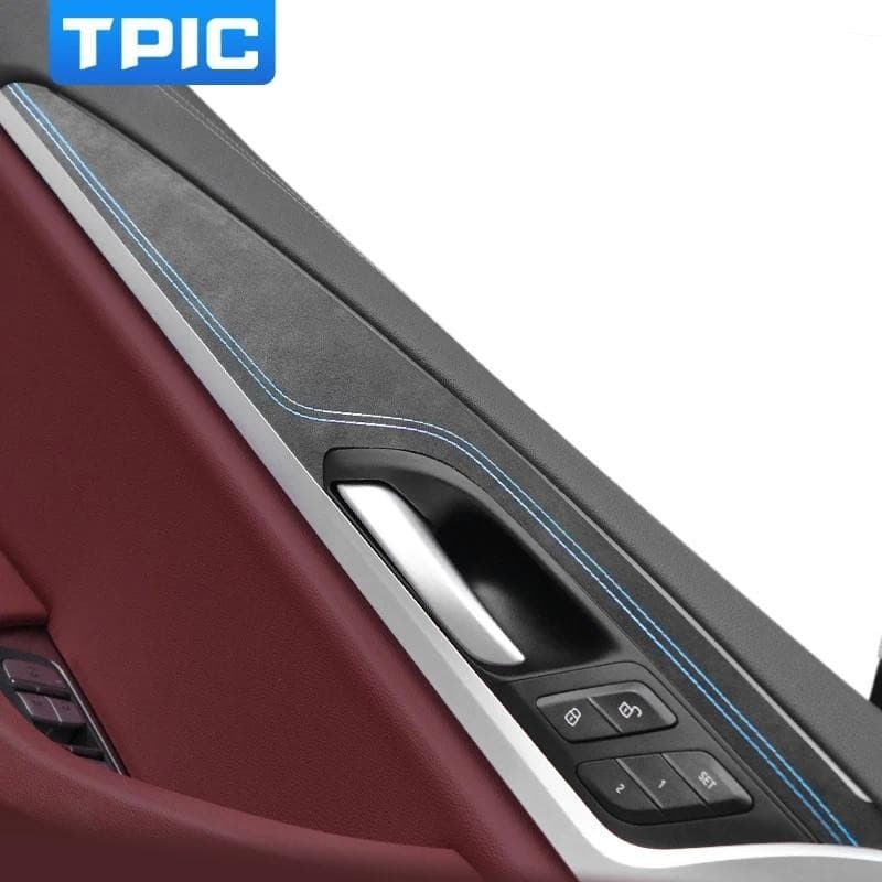 TPIC Para BMW X3 G01 G08 X4 G02 Feito De Alcântara Interior Do Carro Painel Da Porta Guarnição Tira Desempenho Adesivo 4
