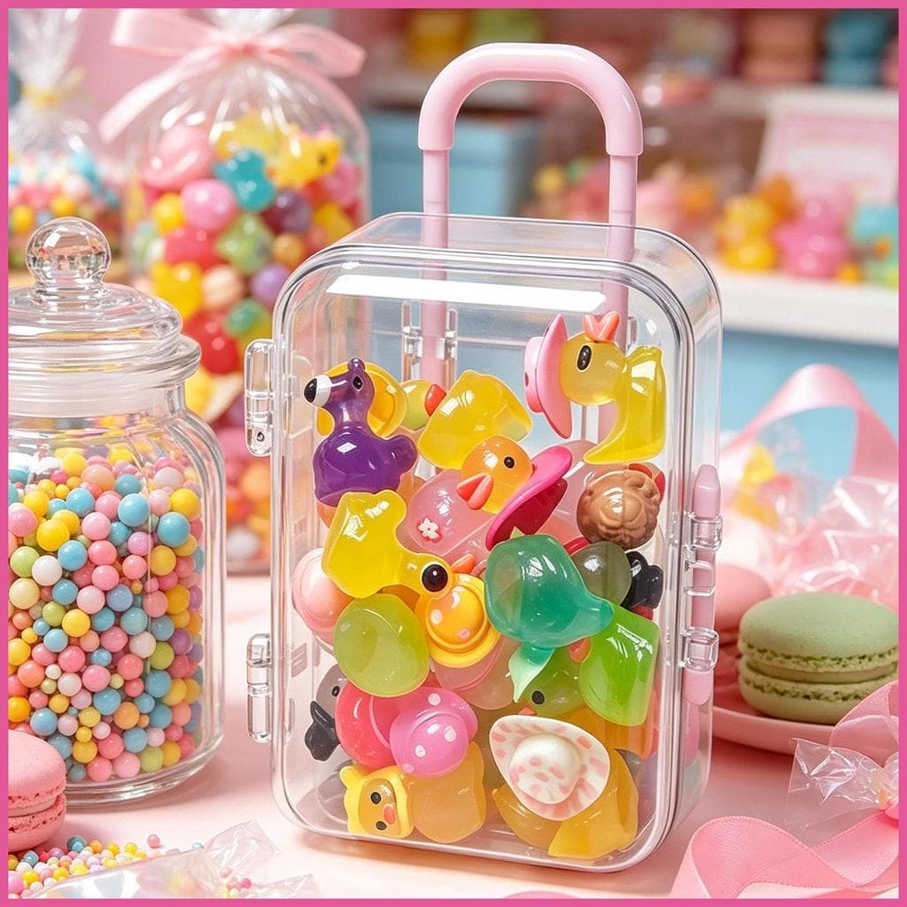Pequenos Patos 30 Peças Minúsculos Noite Brilho Decoração Estatuetas Colecionáveis Charme Mini De Resina Com Mala De Arm