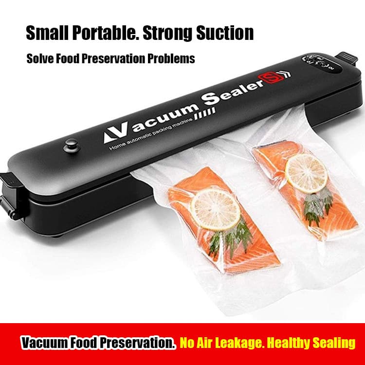 【Conservação de Alimentos】[Fácil de Usar] Seladora a Vácuo Portátil Máquina Automática para Manter Frescor/Alimentos/Sel