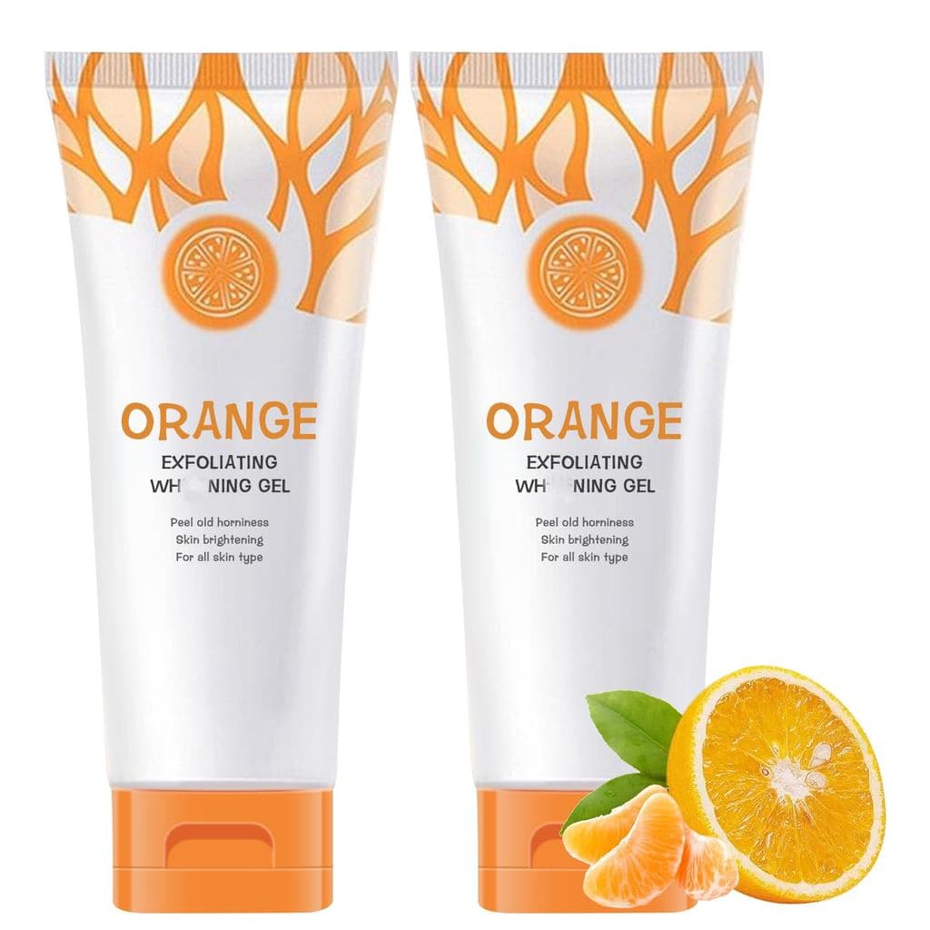 2 Peças de Gel Esfoliante Laranja para Rosto e Corpo, Gel Esfoliante Natural de Laranja, Esfoliante Facial NADT