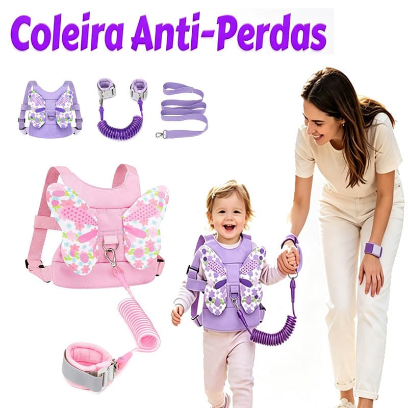 Toddler Arreios De Mochila Coleira Guia Mochila + Pulseira 2 Em1 C/cordão Anti-perda
