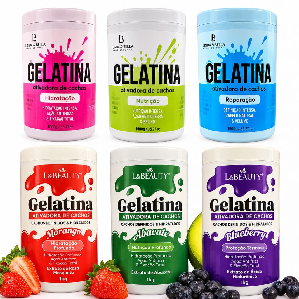 Gelatina Ativadora de Cachos -Linda&bella - 1kg