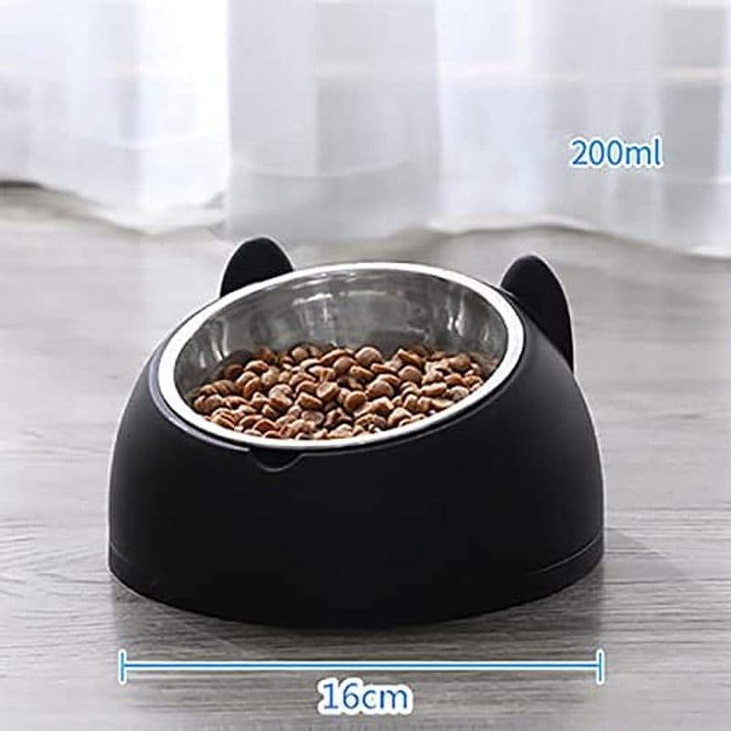 SUNGOOYUE Tigela De Alimentação Para Gatos , Aço Inoxidável Animais De Estimação Removível Evitar Deslizamento Em Format