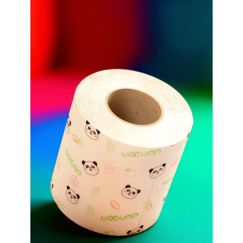 🎃 1 Rolo De Papel Higiênico De Bambu Com Padrão Divertido Para Uso Doméstico