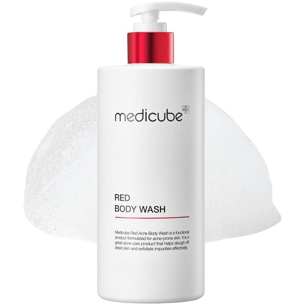 Medicube Red Body Wash 14.10 fl oz é um limpador hidratante para as mãos com baixo pH, contendo ácido salicílico, ácido