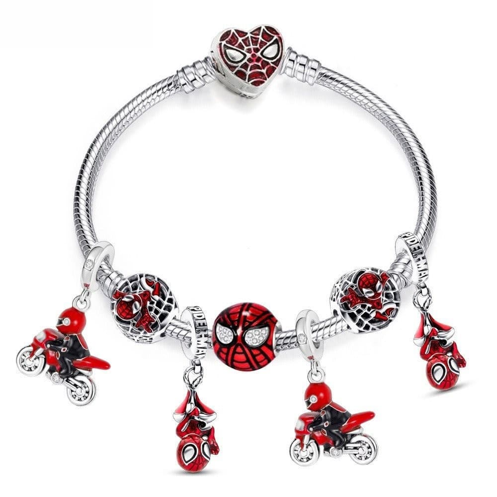 Pulseira de Contas do Homem-Aranha de Ferro para Mulheres DINGLLY 4KJK E2OR