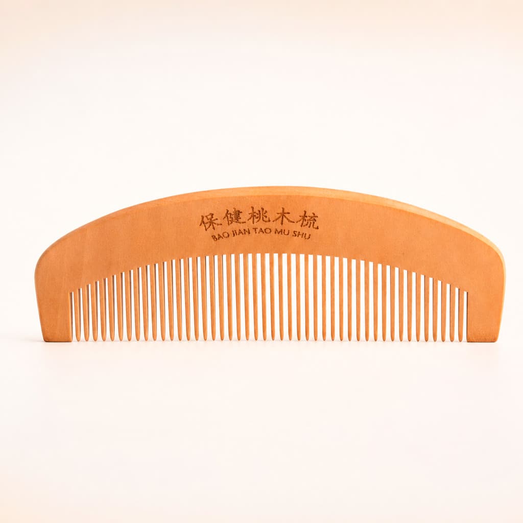 Pente de Madeira 17cm Antiestático para Todos os Tipos de Cabelo