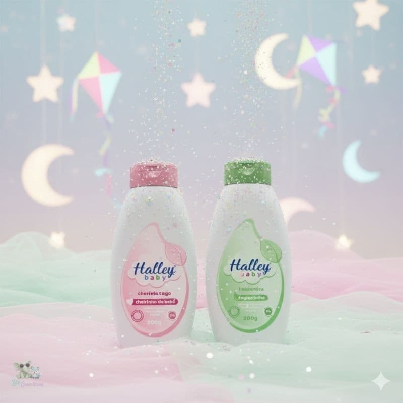 Halley Baby Kit 1 Talco Inglesinha com Camomila e Lavanda e 1 Talco Cheirinho de Bebê Rosa