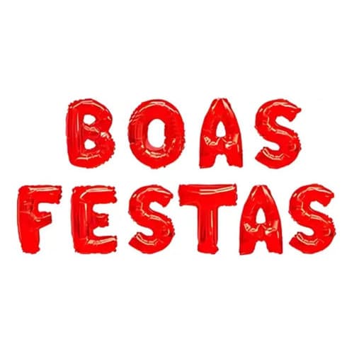 Balão Metalizado Boas Festas Vermelho Decoração Enfeite mimo