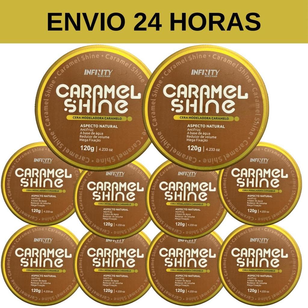 Kit 10 Pomadas Caramelo Shine 120g Infinity
