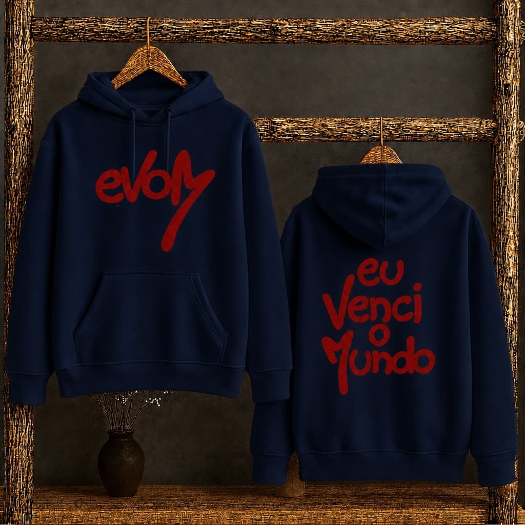 Blusa de Frio Veigh Álbum EVOM Moletom com Capuz Hip Hop Casual Masculino e Feminino