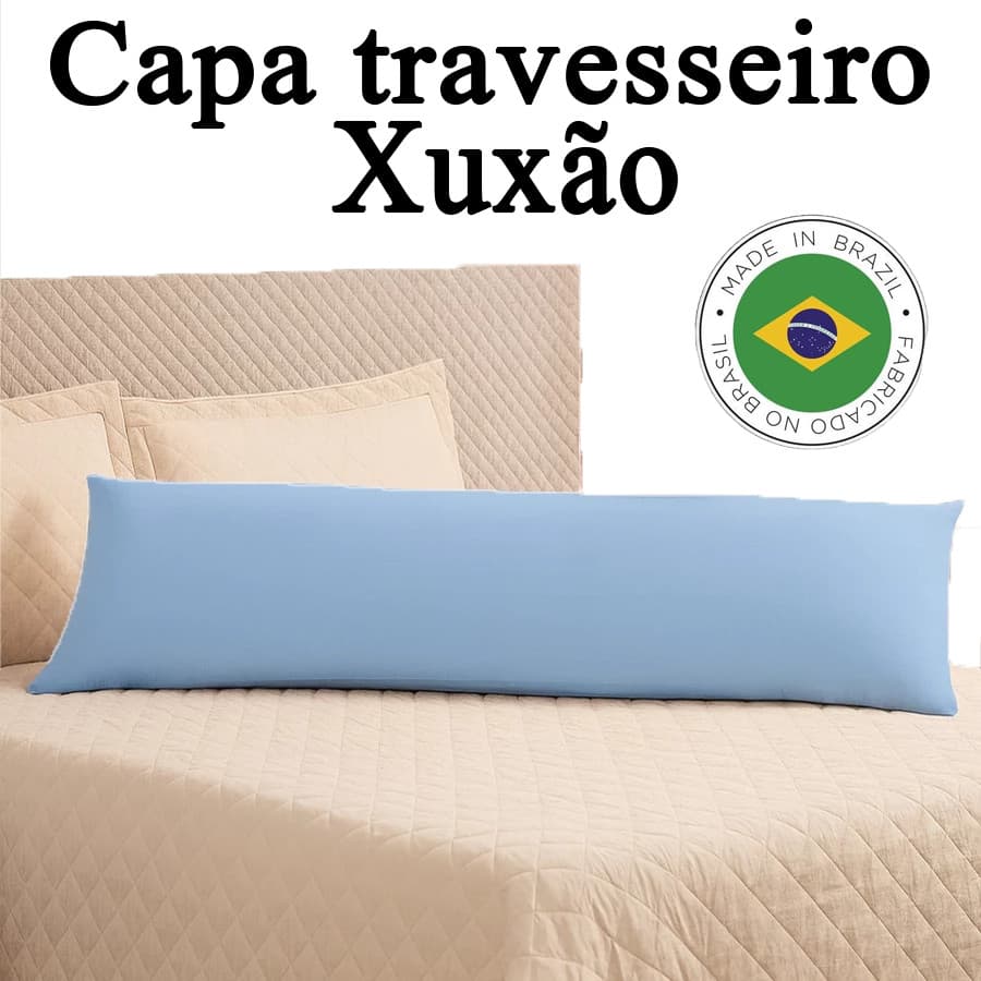 Fronha Xuxão 400 Fios Várias Cores Capa Para Travesseiro de corpo Xuxão com Zíper  1,30 x 0,40 Gestante Conforto