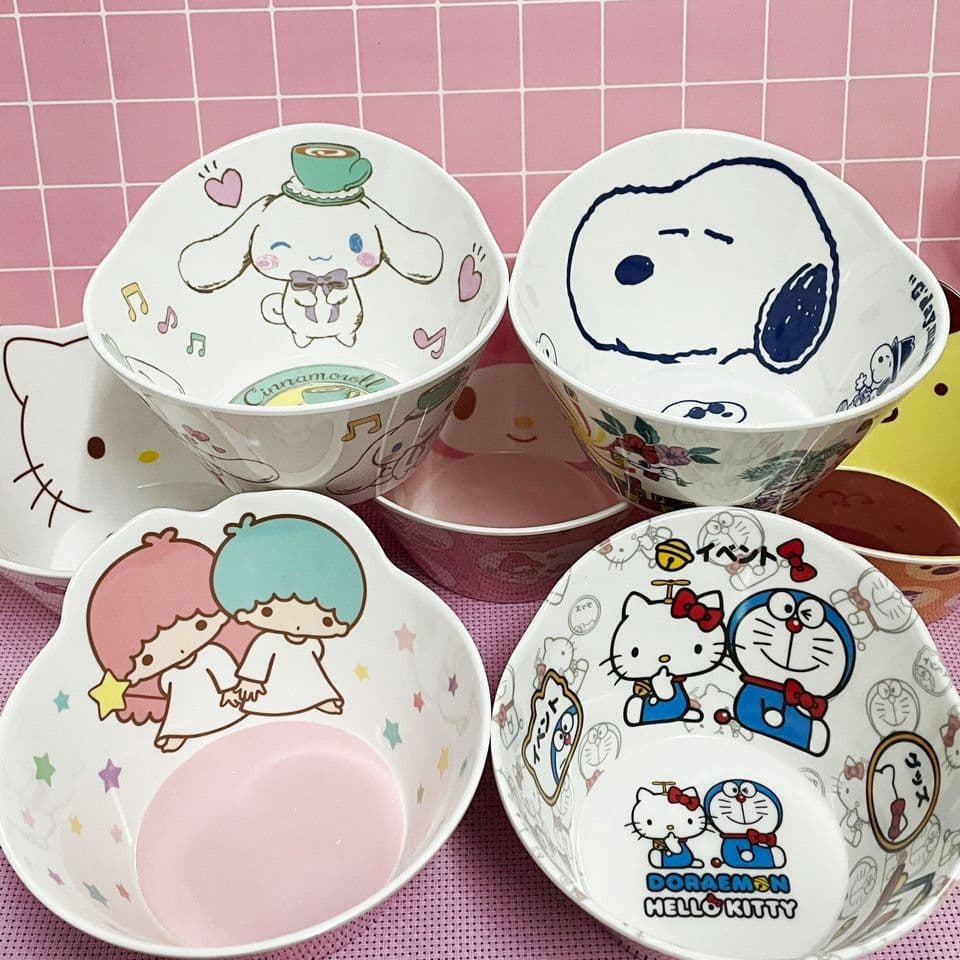 Coreia coreia tigela de melamina resistente ao choque estilo japonês plástico dos desenhos animados bonito criativo cria