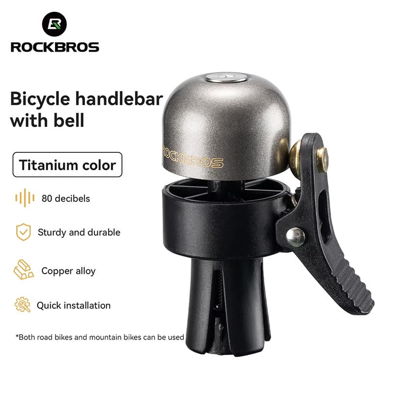 ROCKBROS Bicicleta Sino Mini Liga De Cobre À Prova Dwaterproof Água Aviso Segurança Guiador Plug Anel Chifre Acessórios