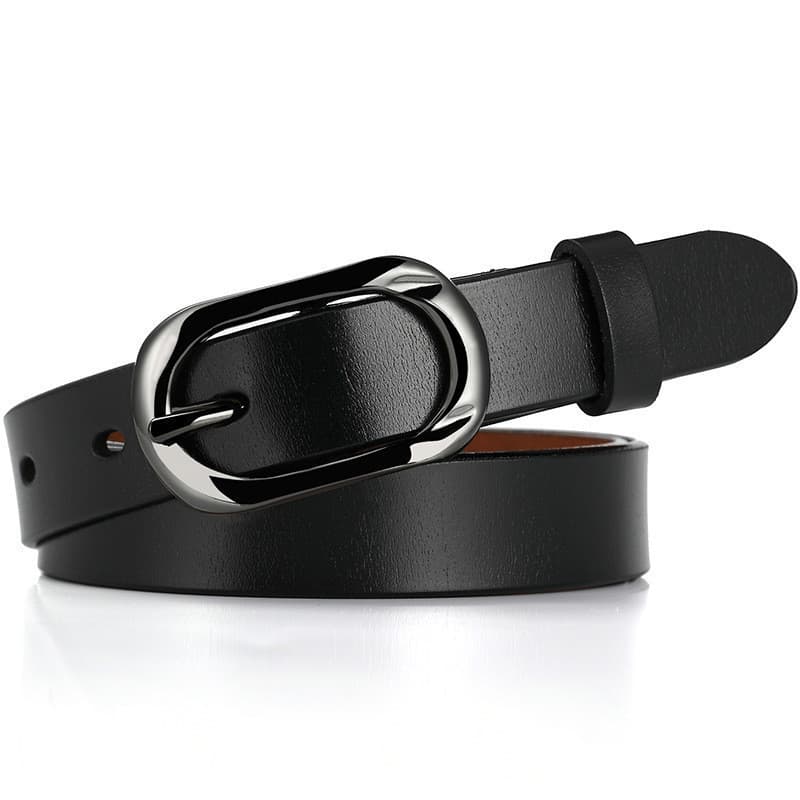 Cinto feminino de couro genuíno de alta qualidade, feito de couro de vaca de duas camadas LZED. FG6H